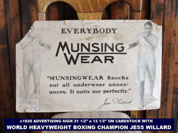 c1920 Jess Willard Munsingware Sign.jpg (247222 bytes)